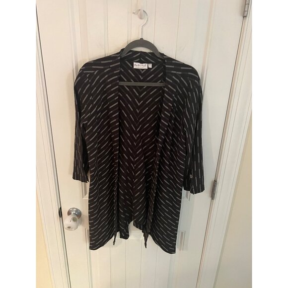 Habitat Black & Gray Striped Open Front Cardigan Jacket‎ Size S - Picture 1 of 4